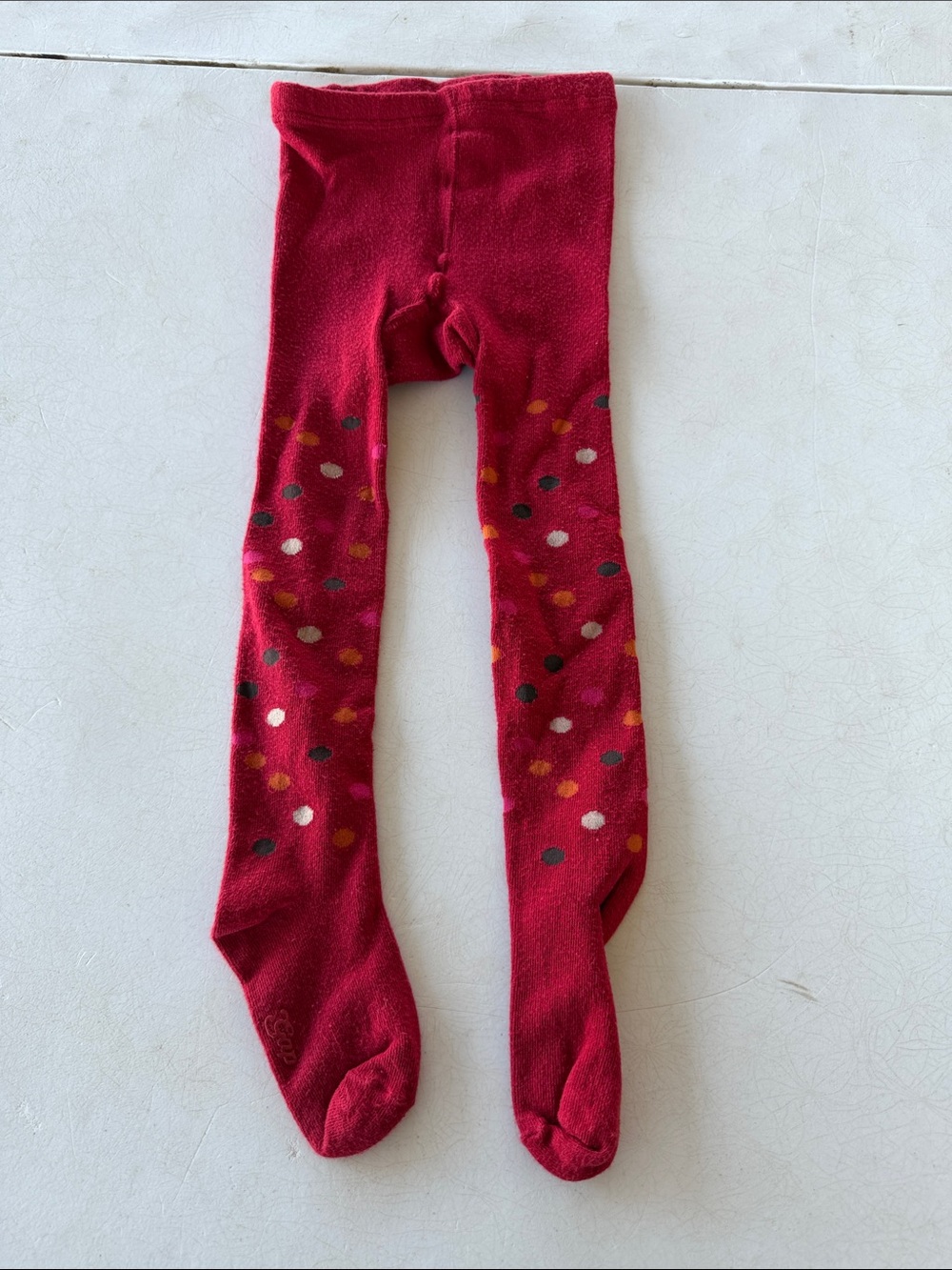 BabyGAP GAP Red Tights with Multicolor Dot Pattern